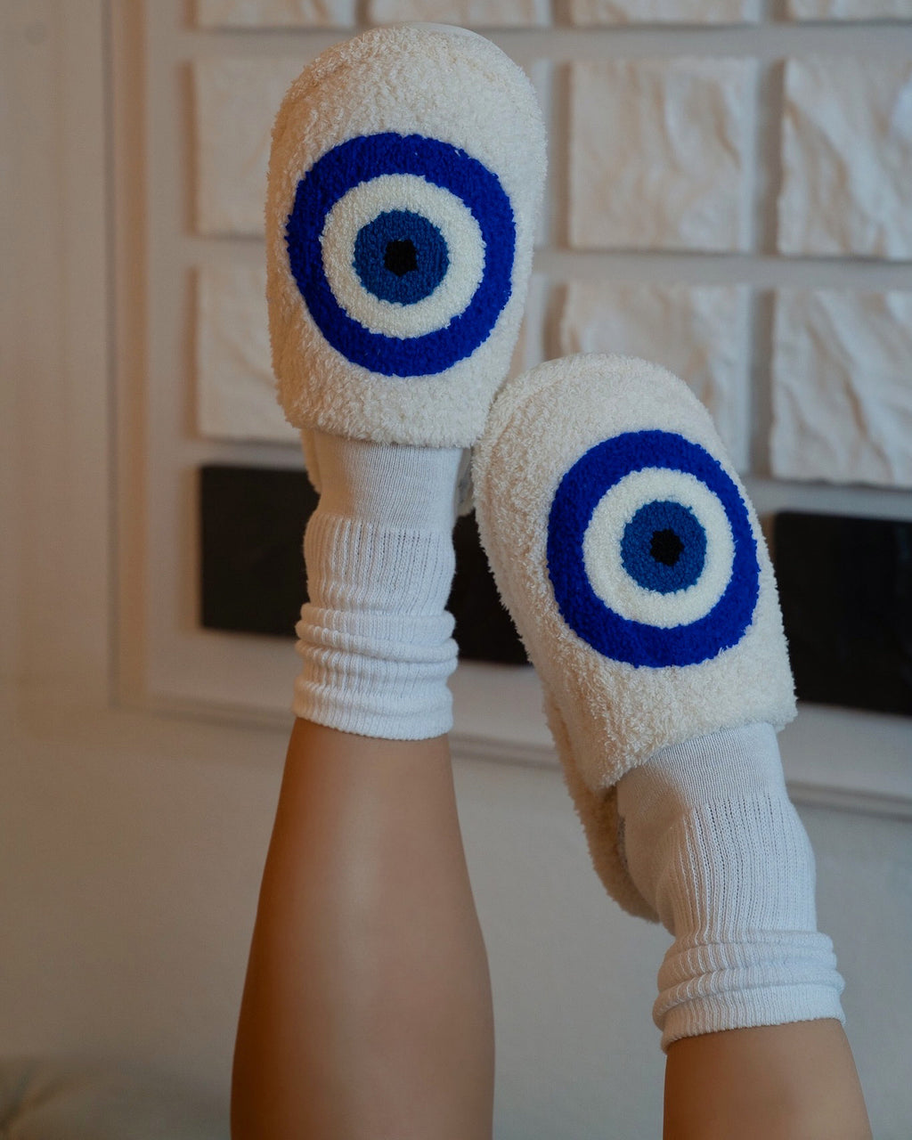 Evil eye slippers