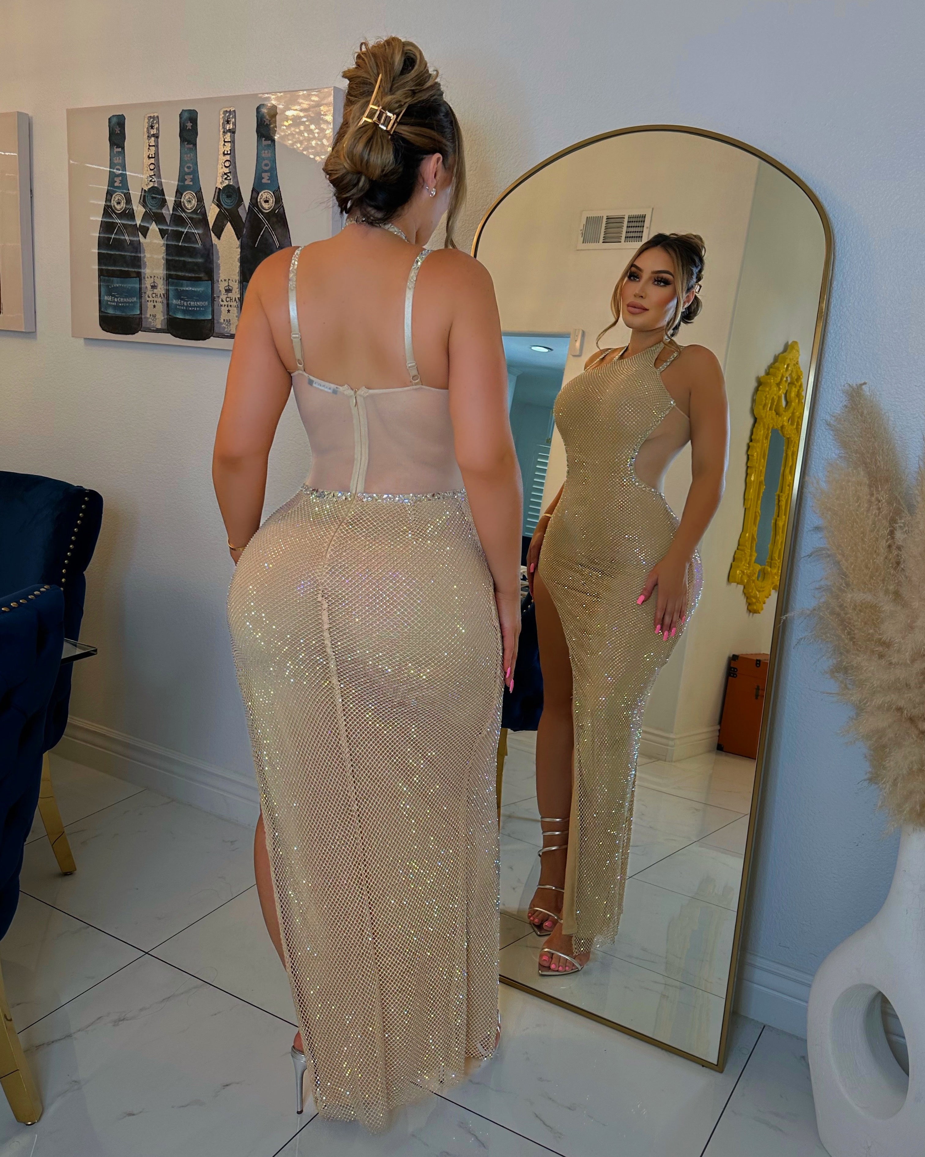 Champagne crystal dress