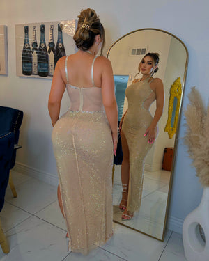 Champagne crystal dress