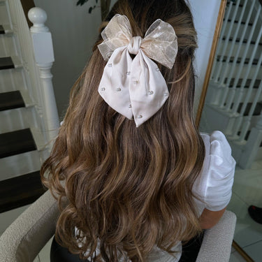 Pearl girly bow-Nude