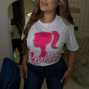 Oversized rhinestone tee #12783 WHITE