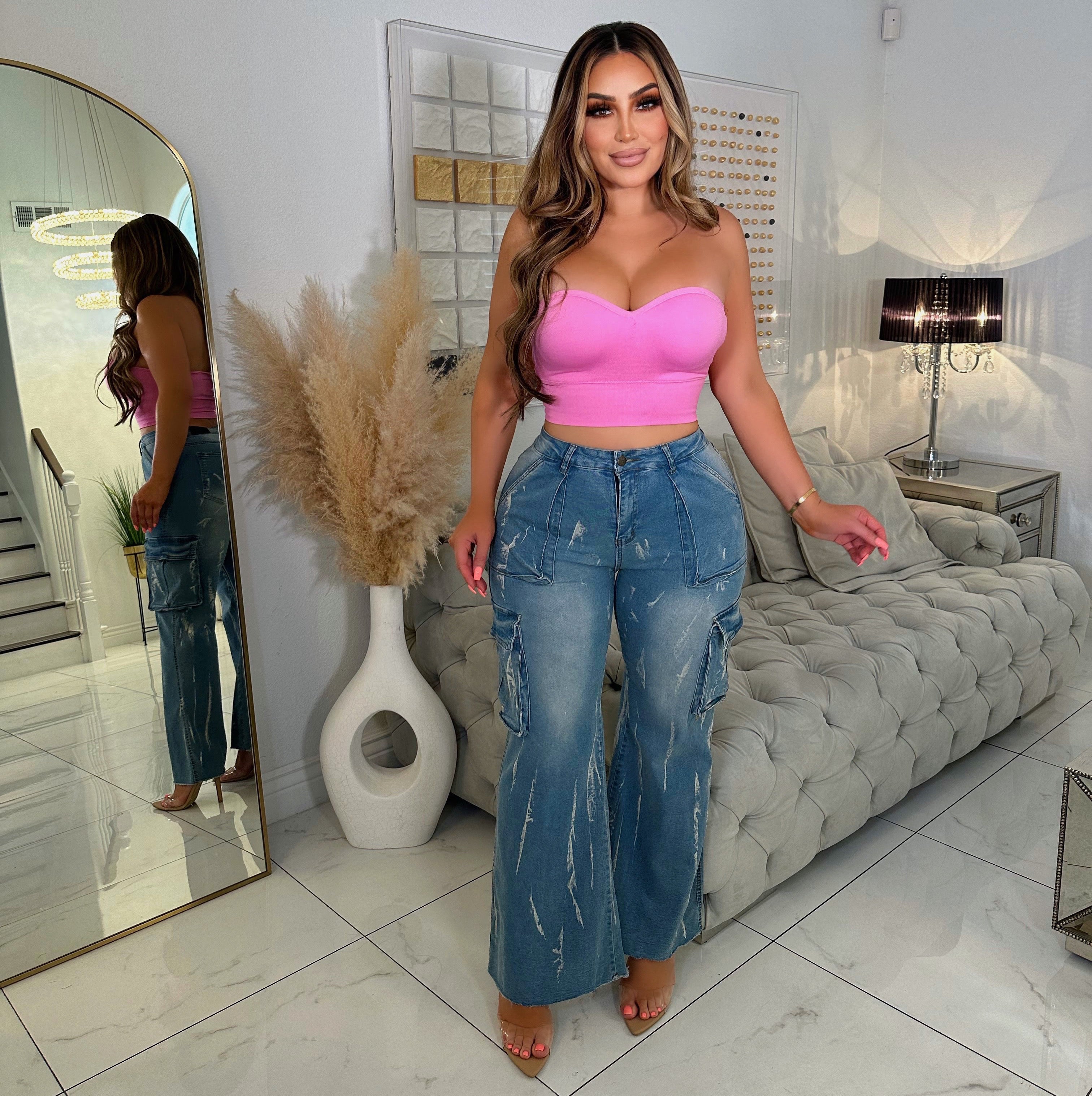 Chic flare cargo pants