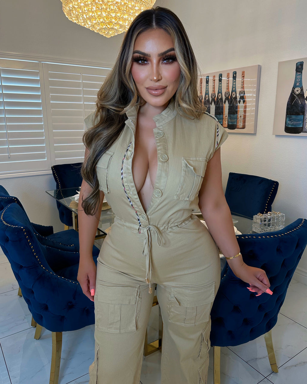 Entrepreneur girl jumpsuit-Beige