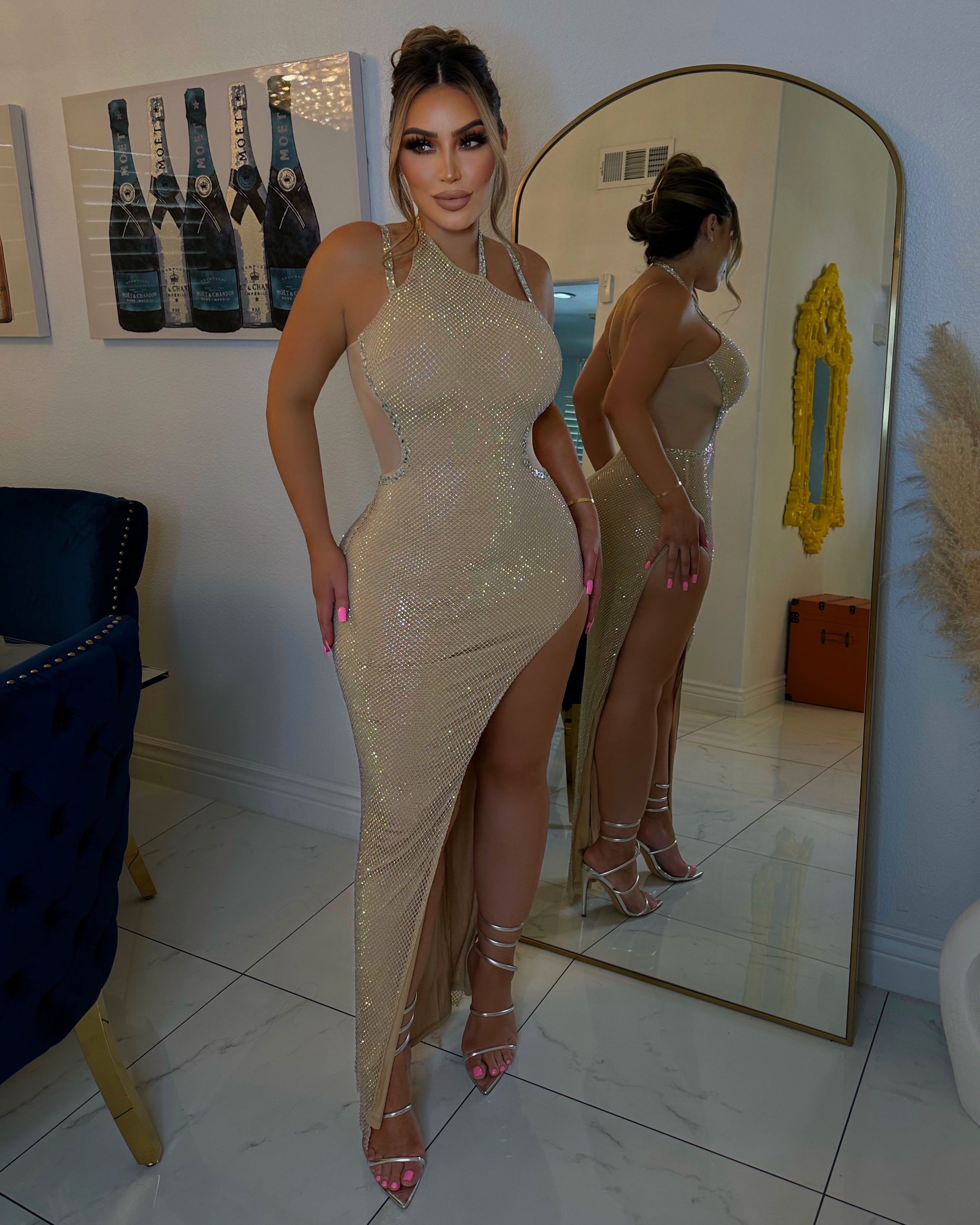 Champagne crystal dress