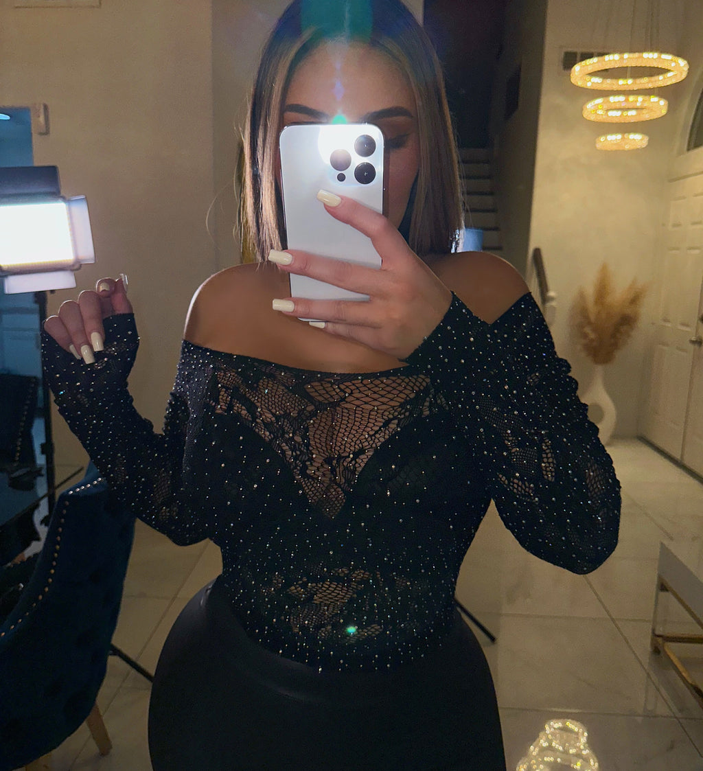 See through me off shoulder top