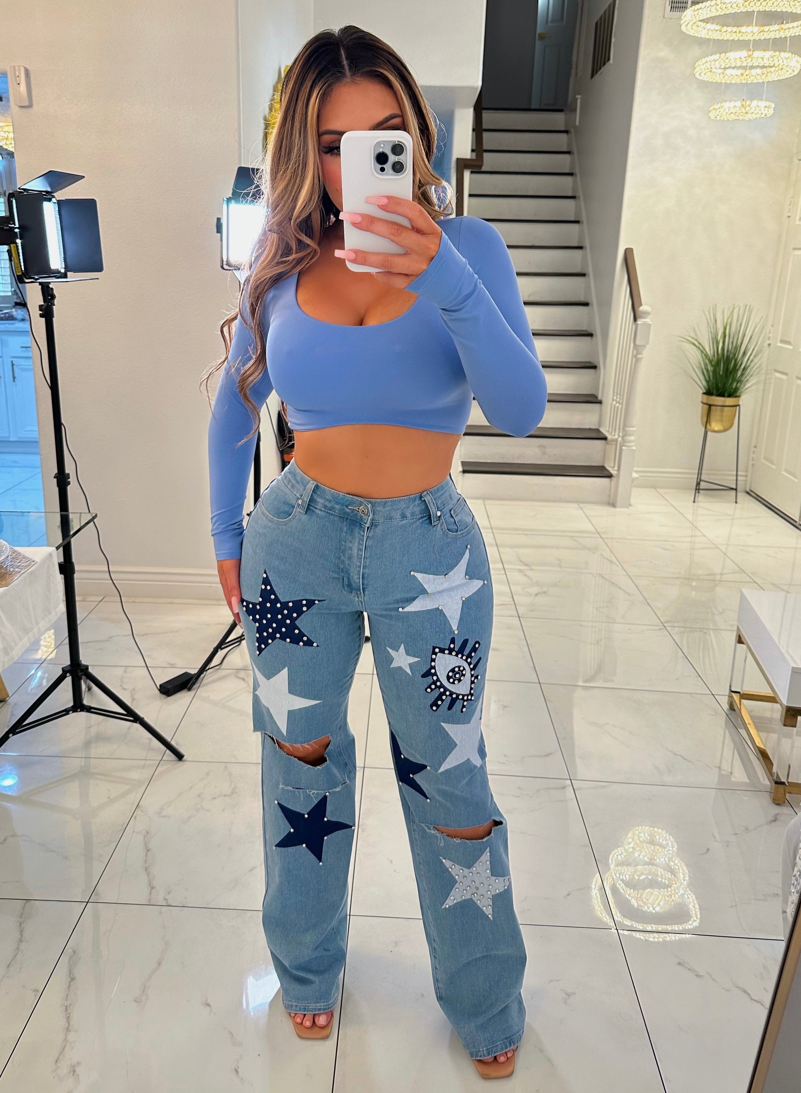 Cool evil eye jeans