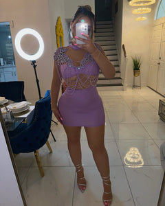 Nicole glam dress-Lilac