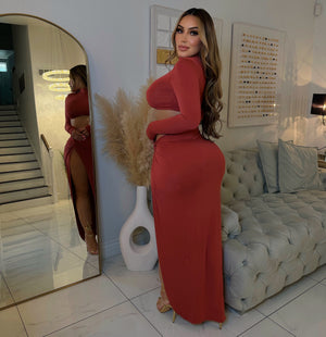 Dinner in Vegas skirt set-Mauve