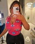 Buenas vibras bodysuit-Hot pink