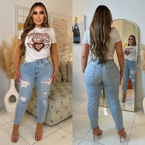 High rise mom jean-Ankle length