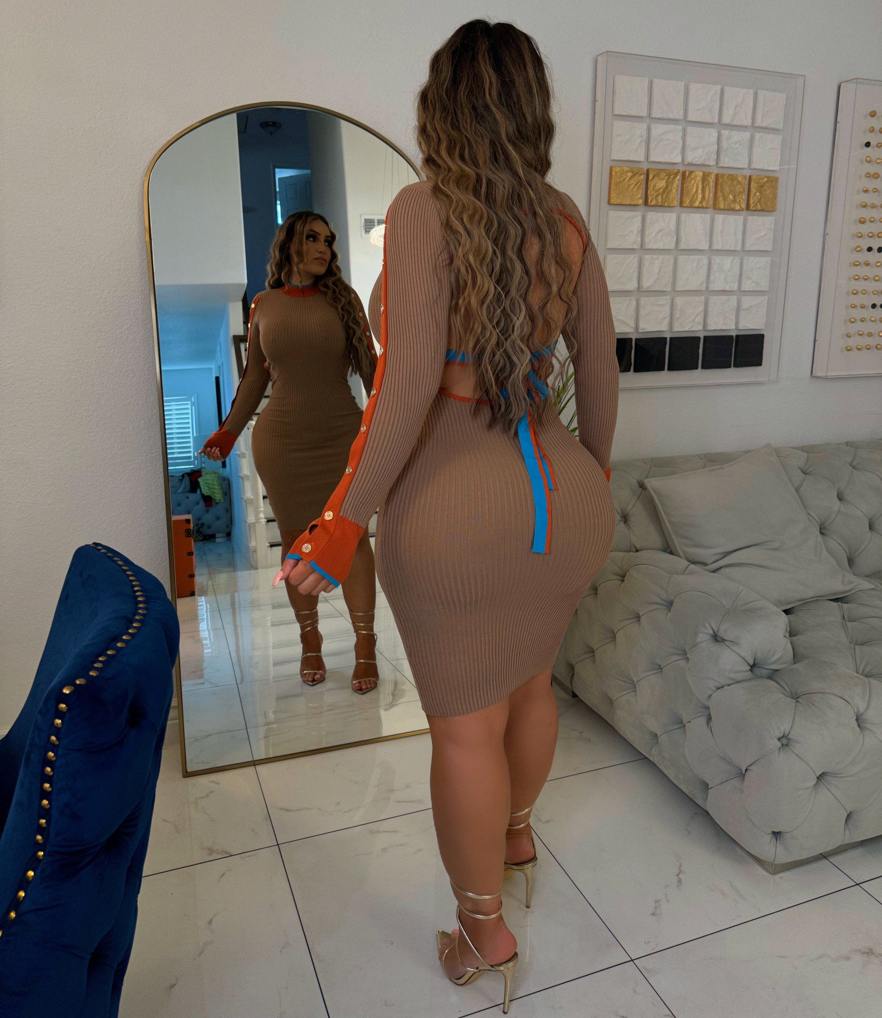 Olimpia bodycon dress with open back