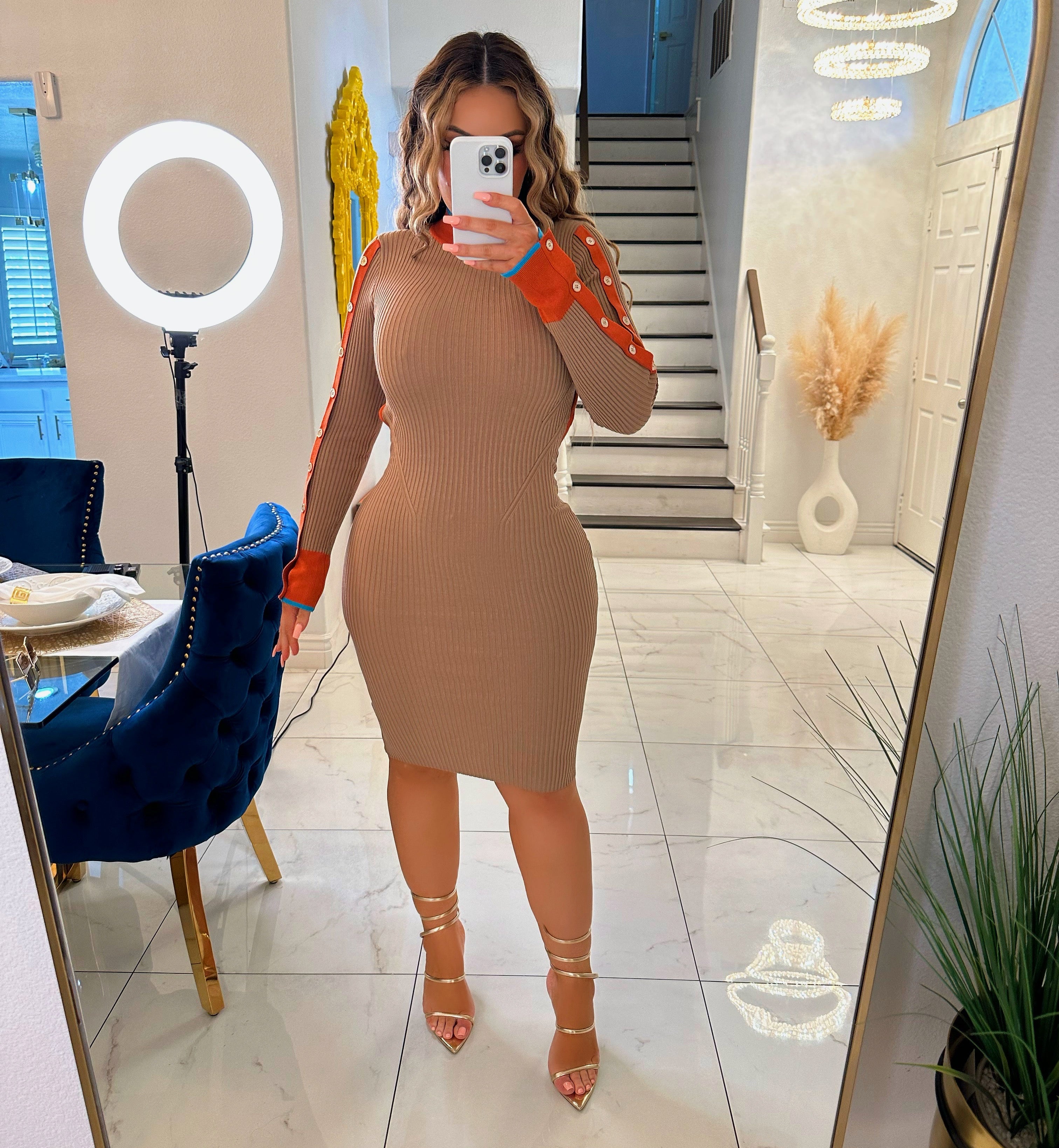 Olimpia bodycon dress with open back
