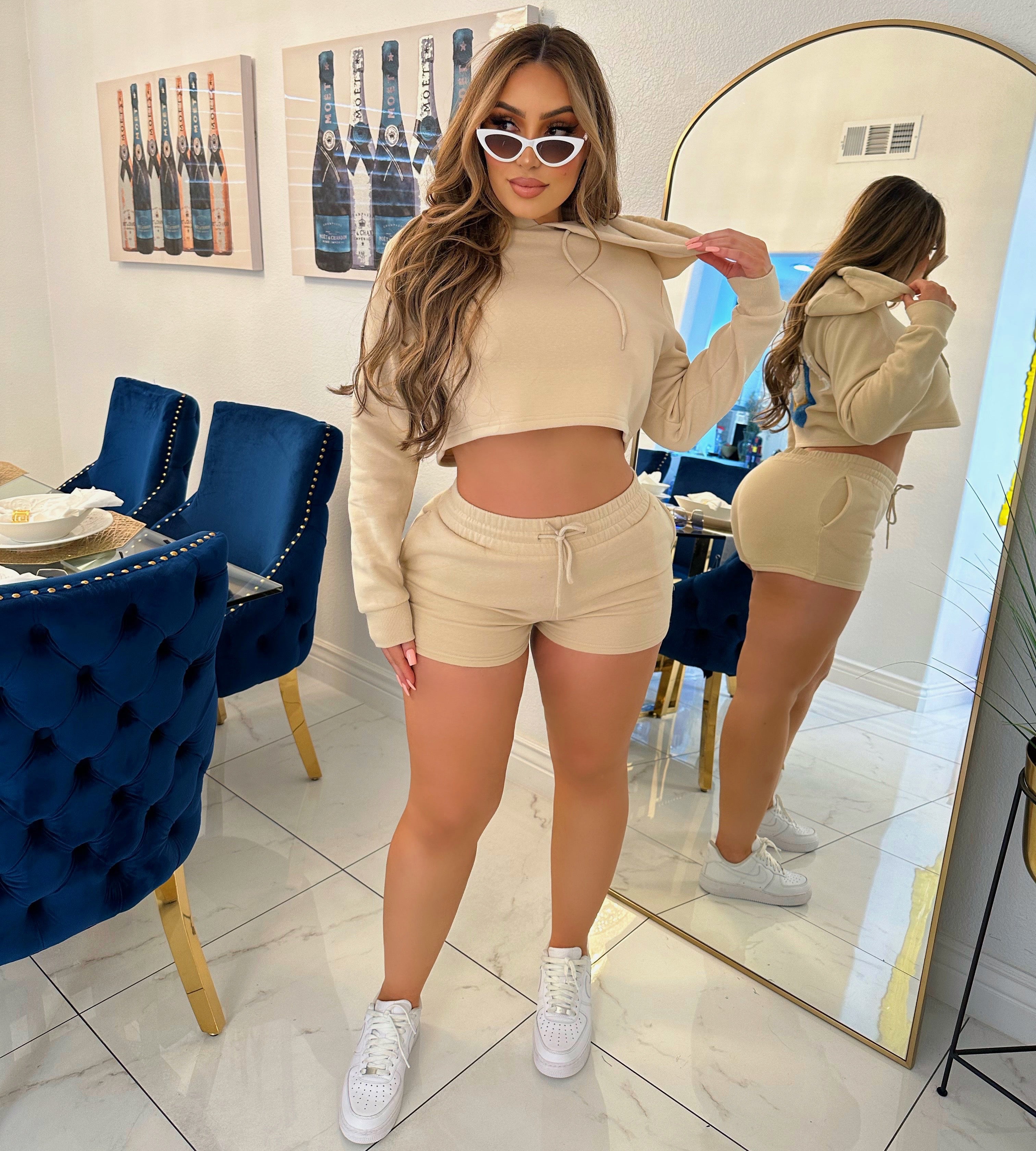 Protect your energy short set-Beige