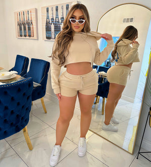 Protect your energy short set-Beige