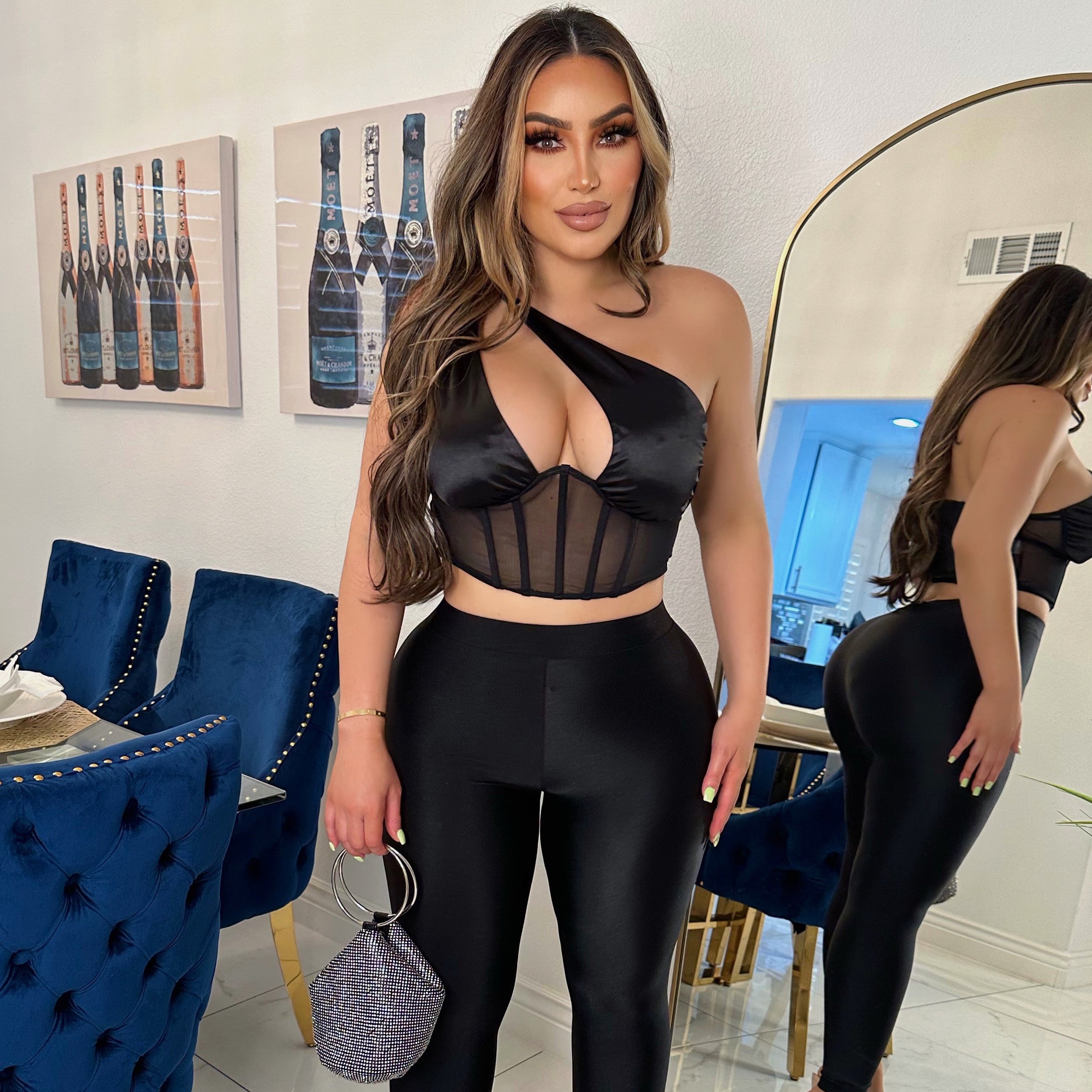 Arabella silk top-Black