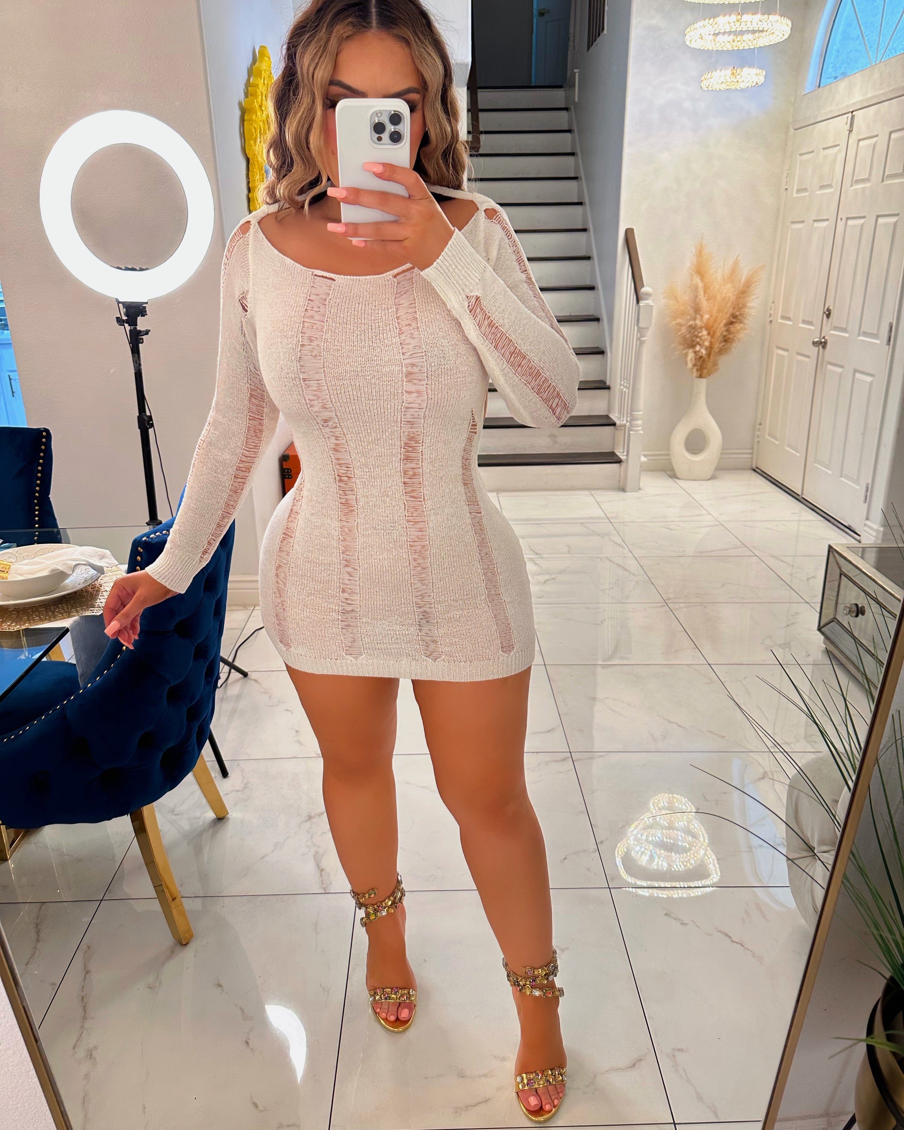 Naomi sexy dress-Ivory