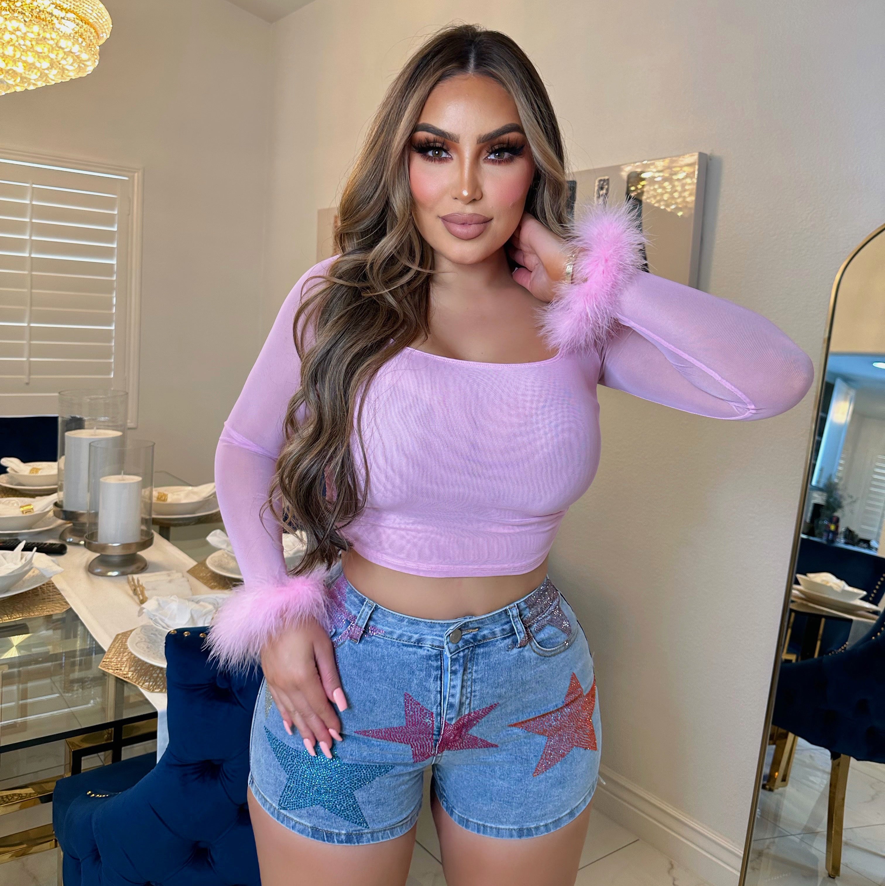 Melina feather top