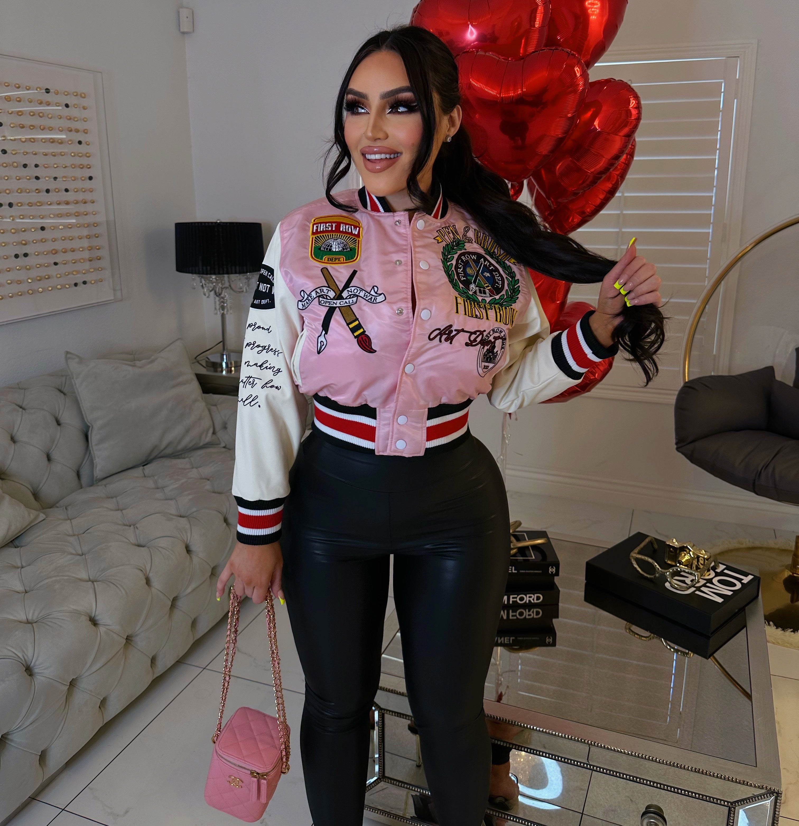 Varsity jacket-Pink