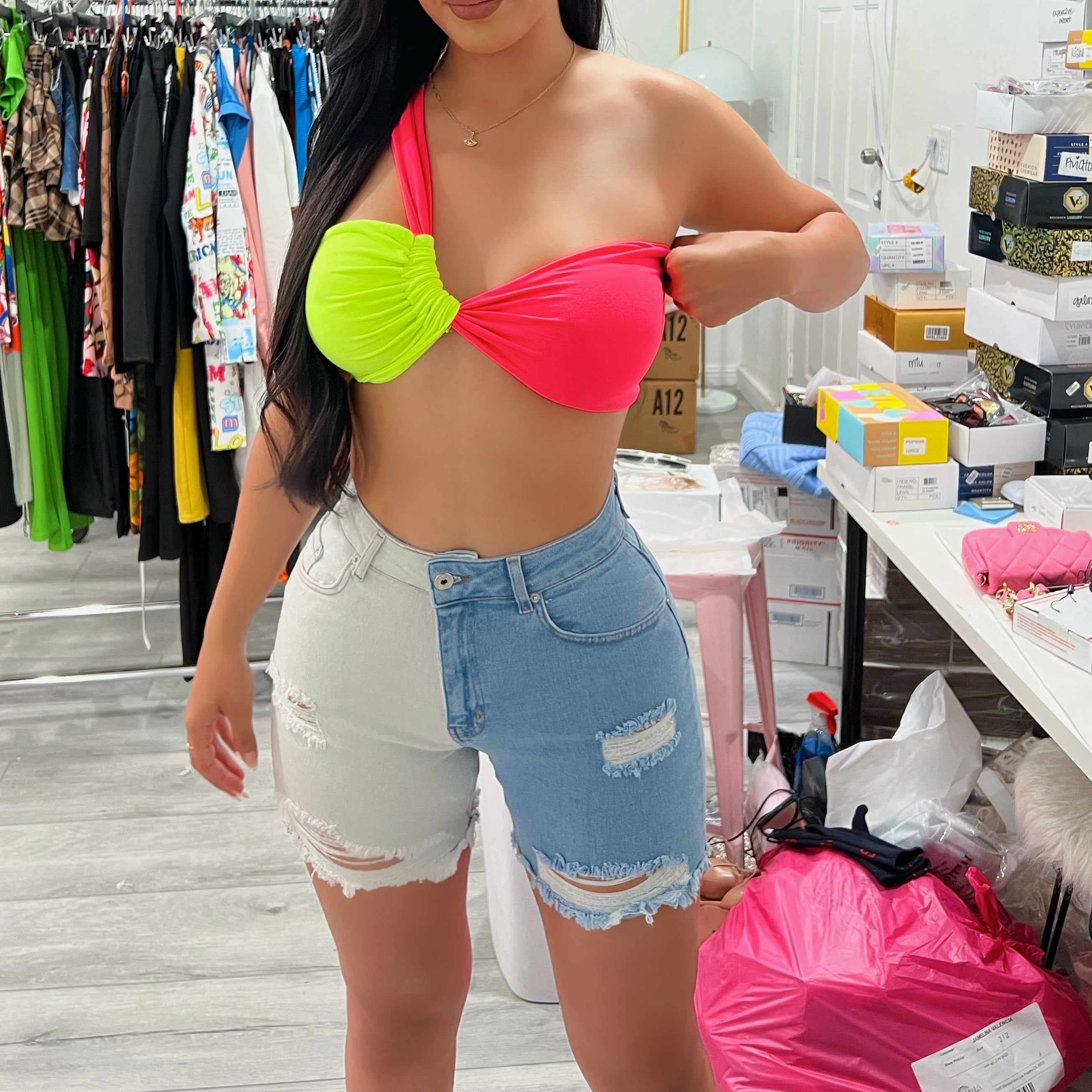 2 tone Bermudas-White