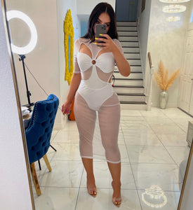 Bethany mesh dress-White