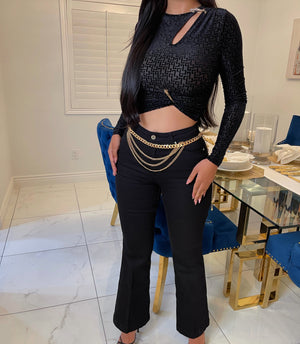 Black flare jeans