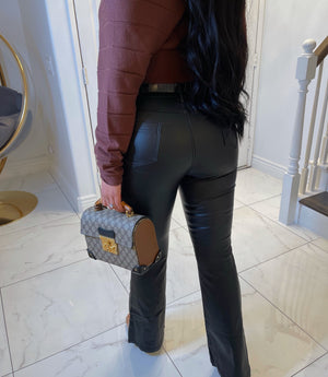 Belted flare pants