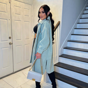 High quality button down coat-Sage