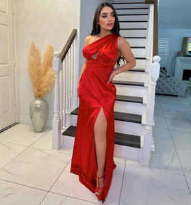Ruby satin maxi dress