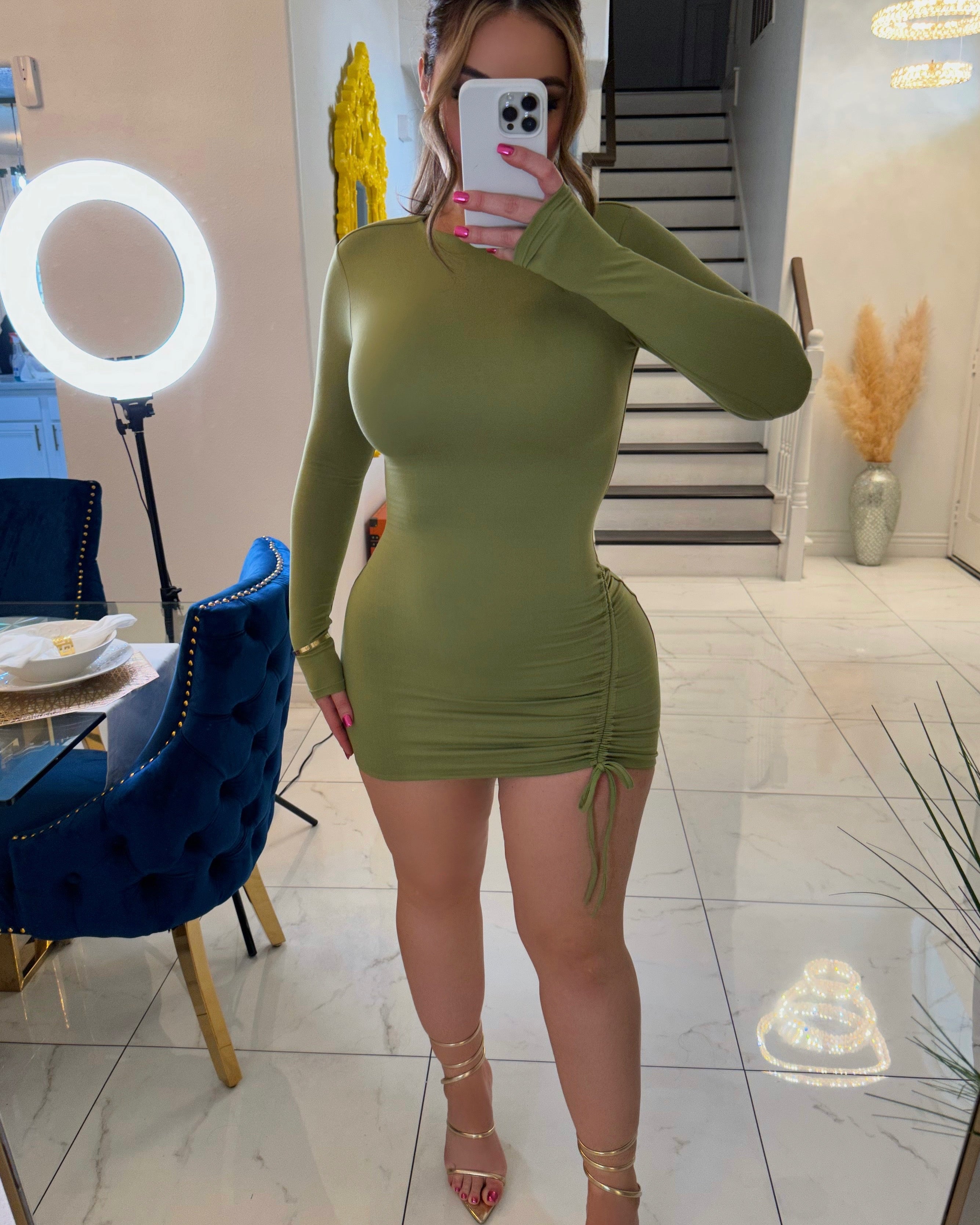 Vilma side ruched dress