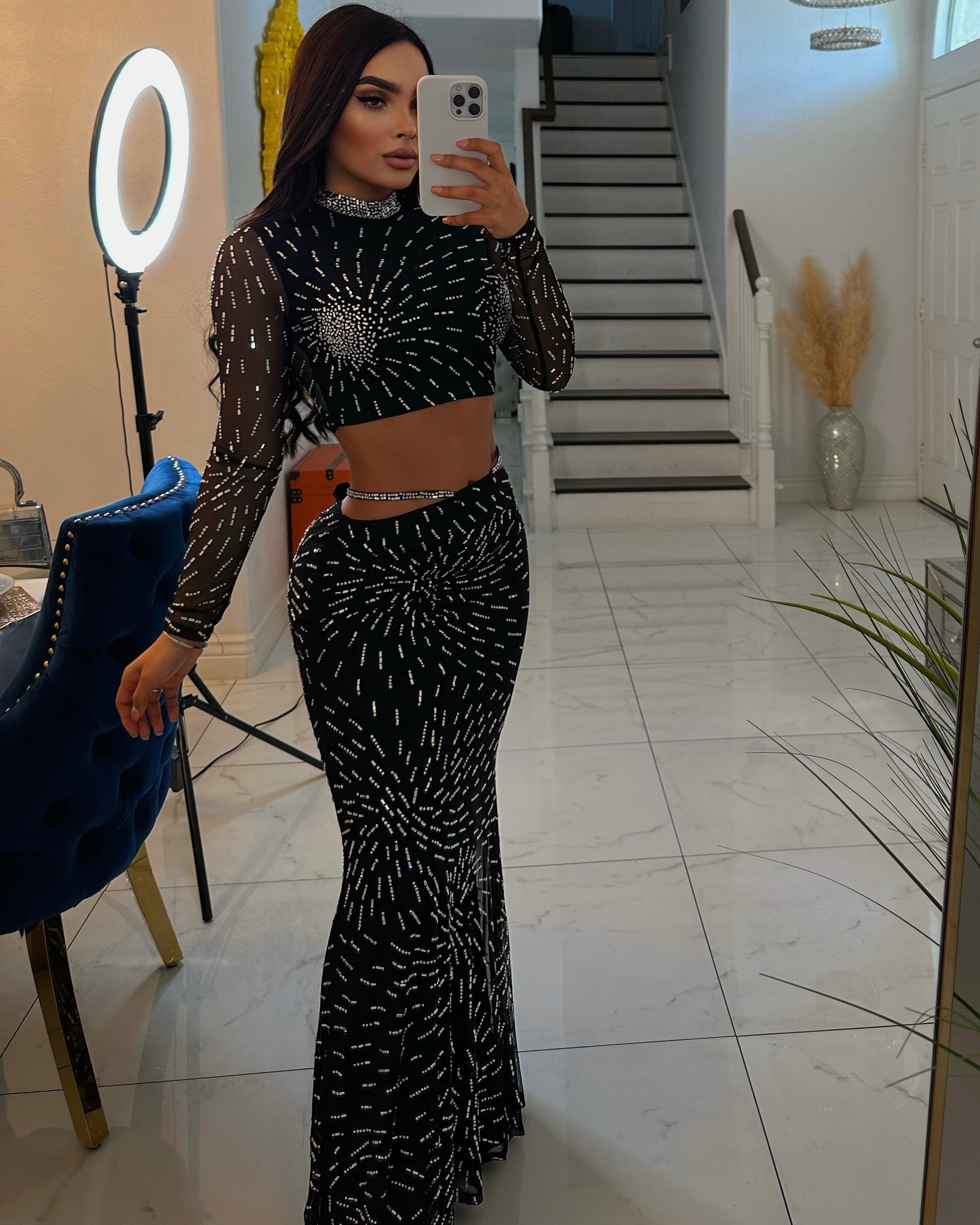 Rutila crystal skirt set