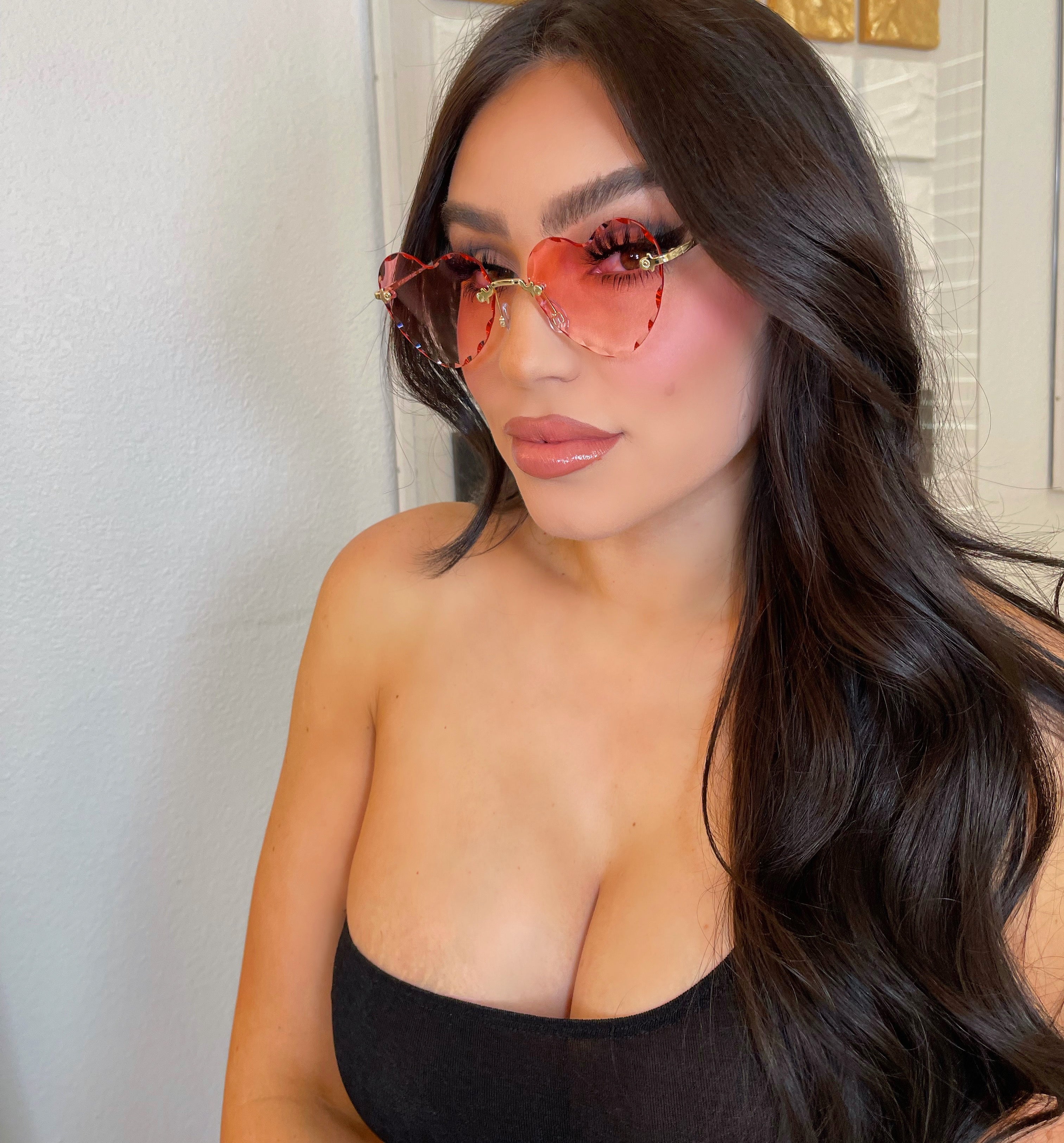 Expensive heart glasses-Pink