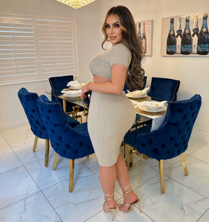 Isabella midi dress-Nude